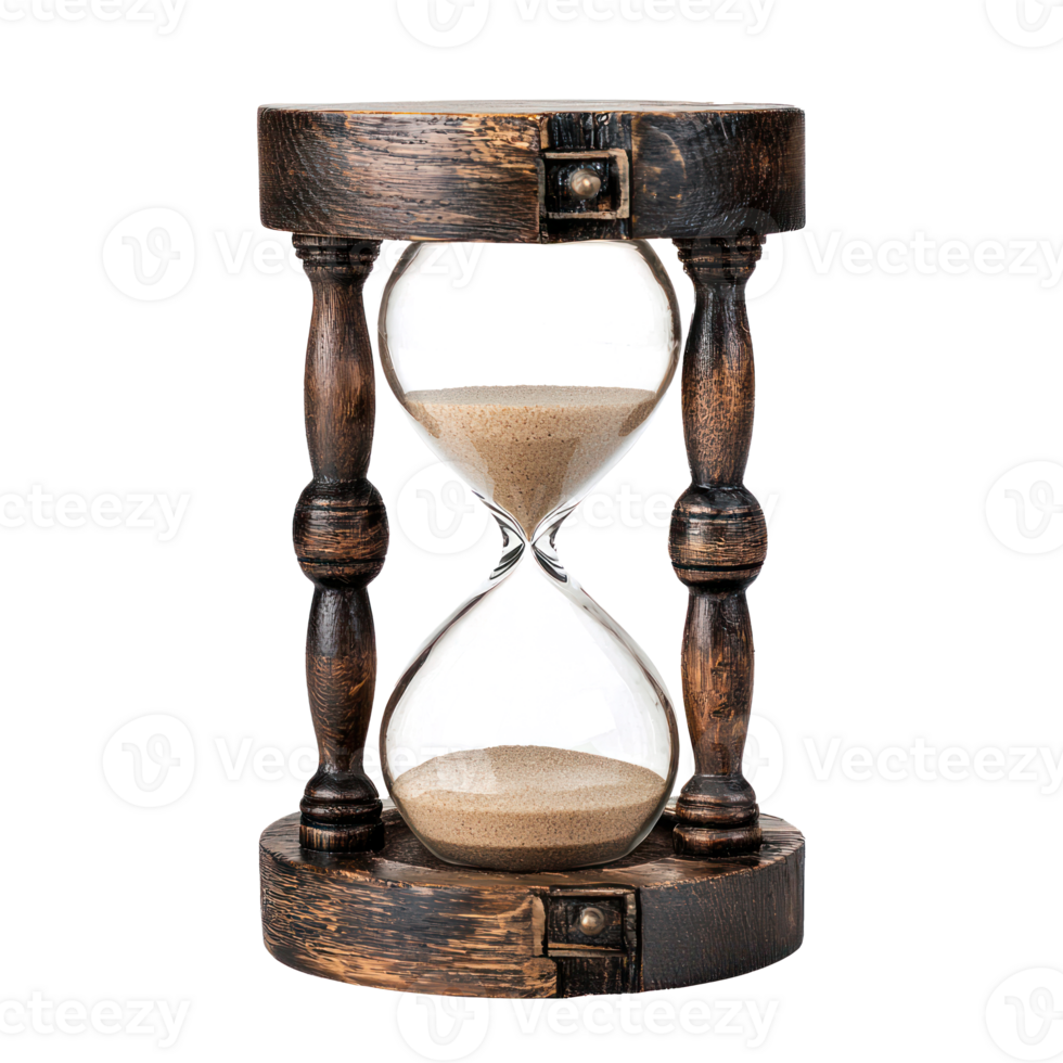 Empty hourglass front view isolate on transparency background png