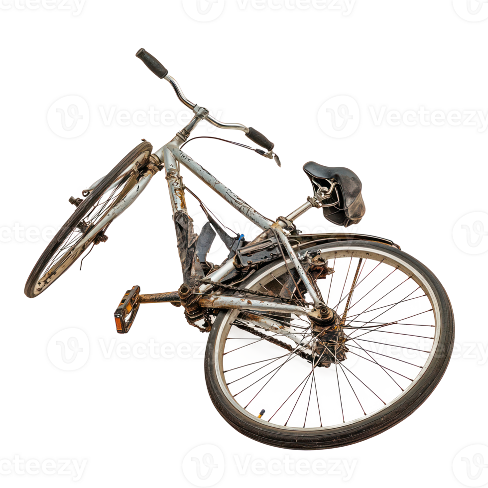 Broken bike isolate on transparency background png