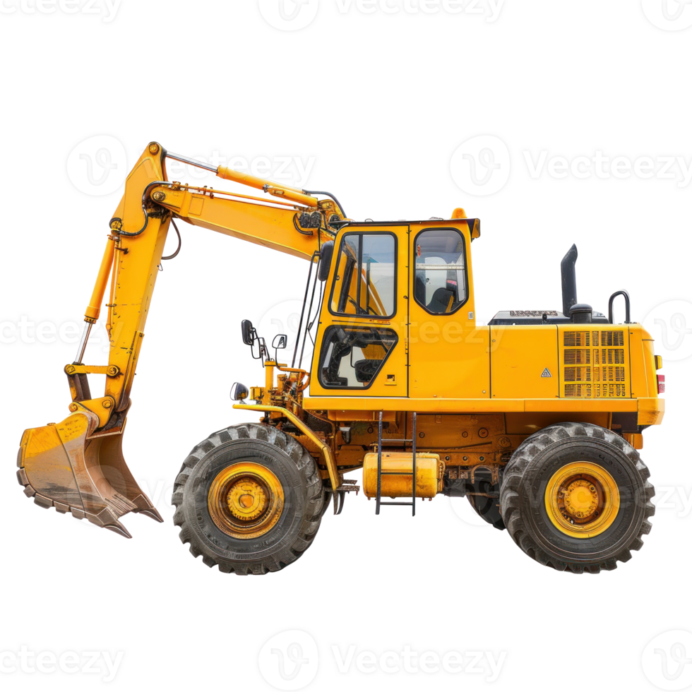 Backhoe Loader Truck side view full length isolate on transparency background png