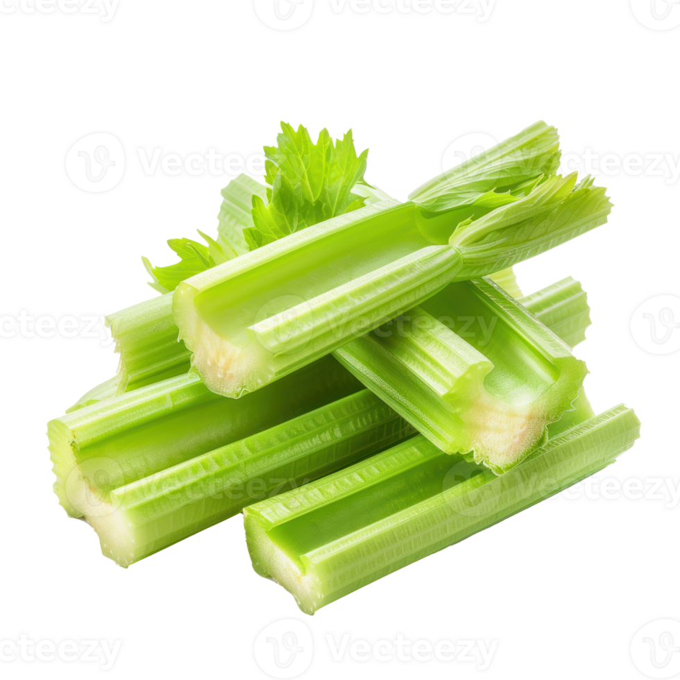 Pile of celery ribs isolate on transparency background png