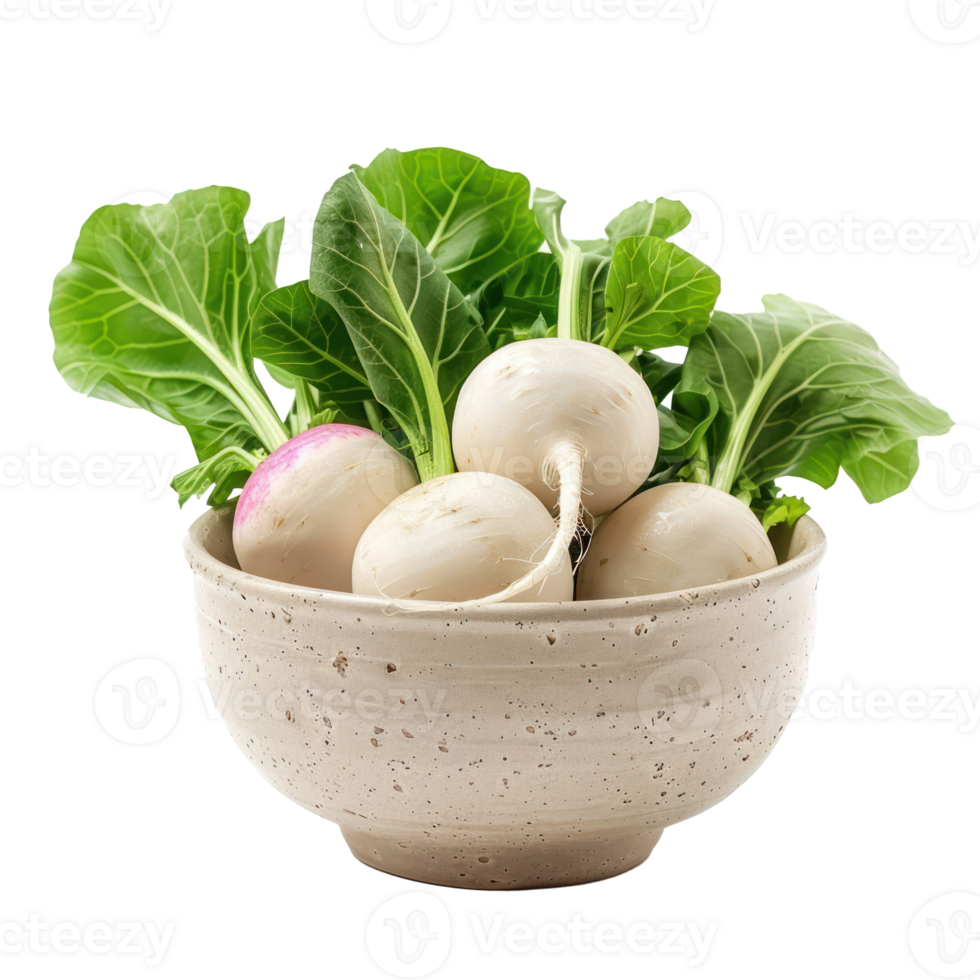 turnips in bowl isolate on white background png