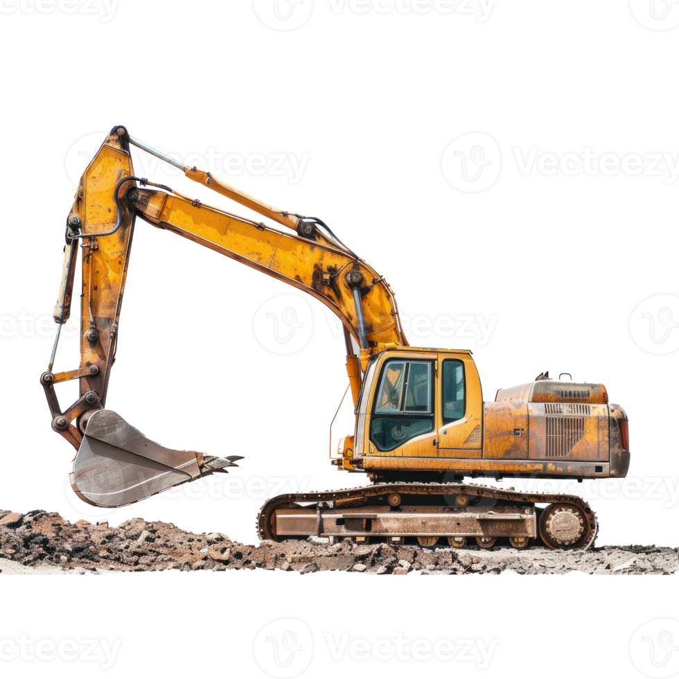 Excavator Truck side view full length isolate on transparency background png