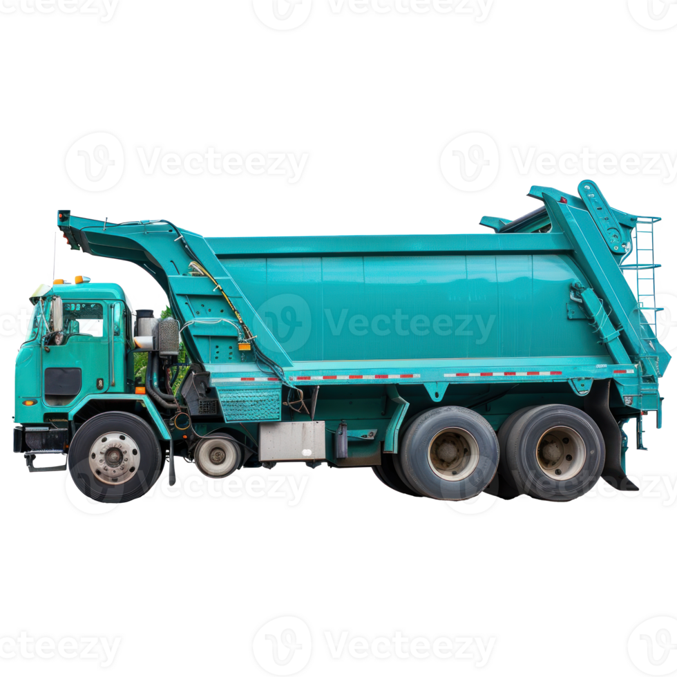 Garbage Truck side view full length isolate on transparency background png