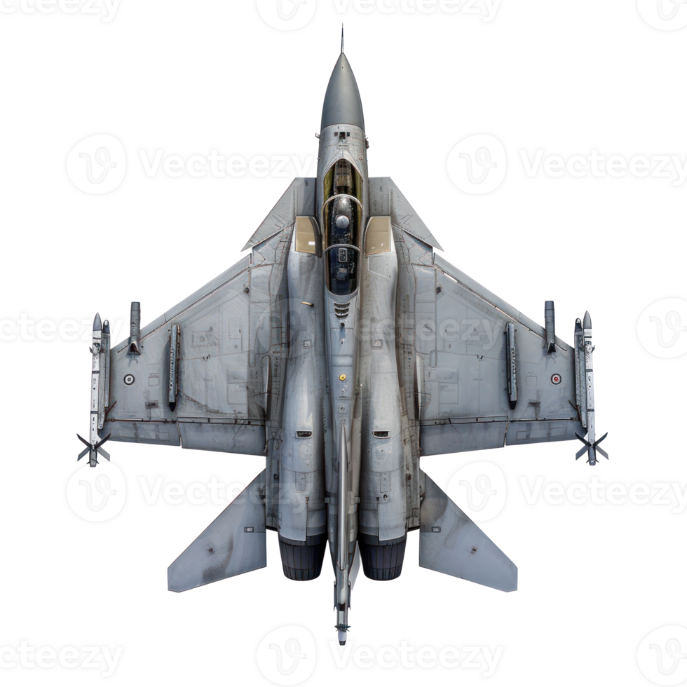 fighter jet top view isolate on transparency background png