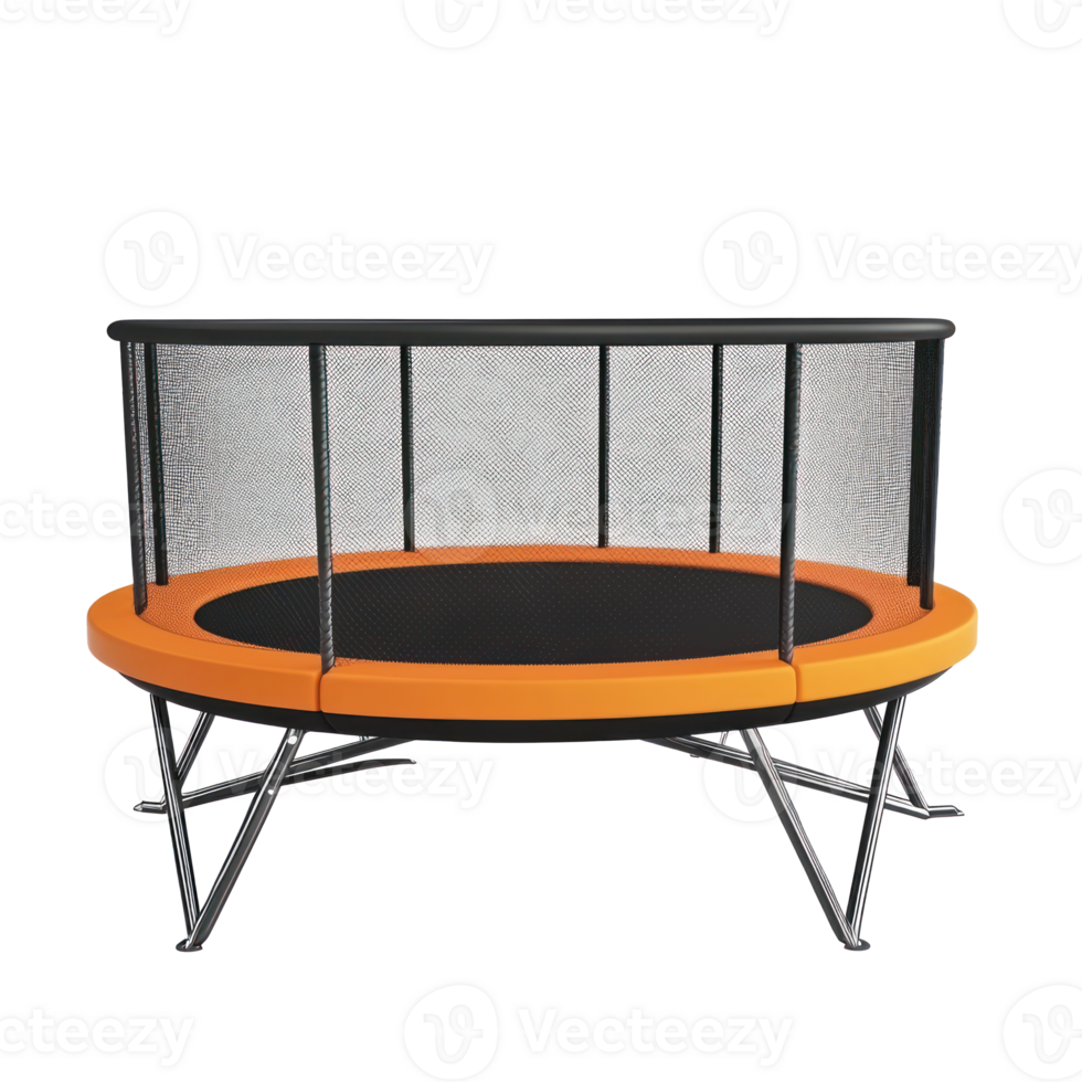 3d Trampolines playground front view isolate on transparency background png