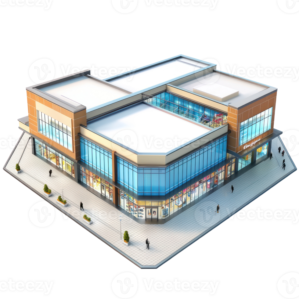 3D Shopping Mall isolate on transparency background png