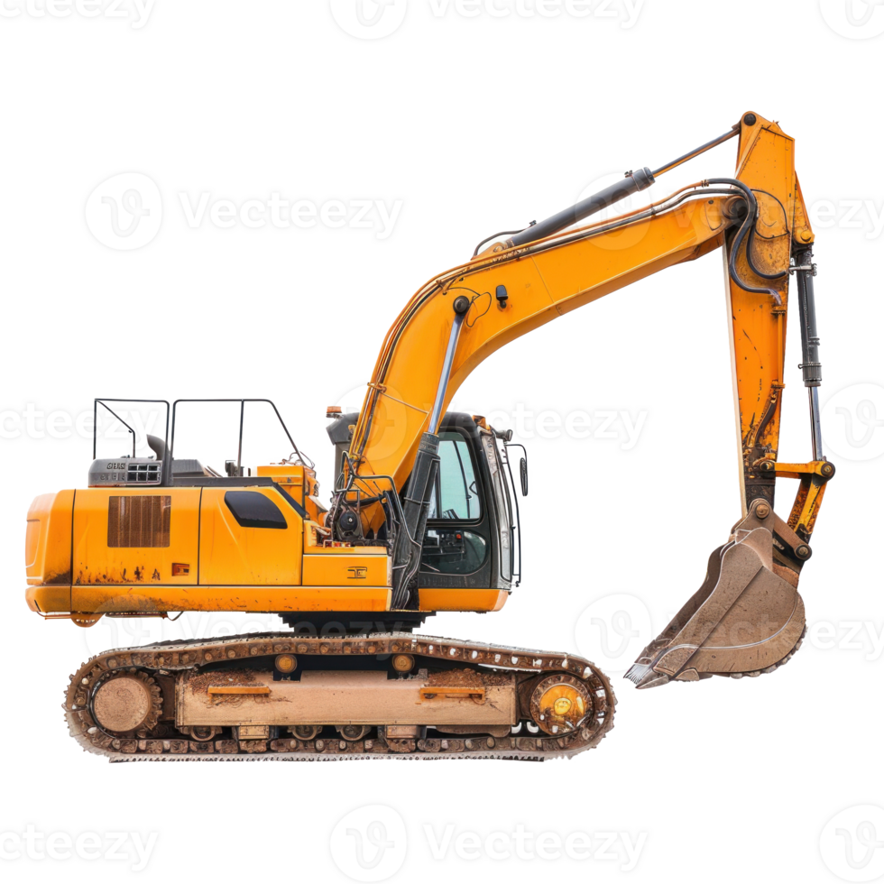 Excavator Truck side view full length isolate on transparency background png