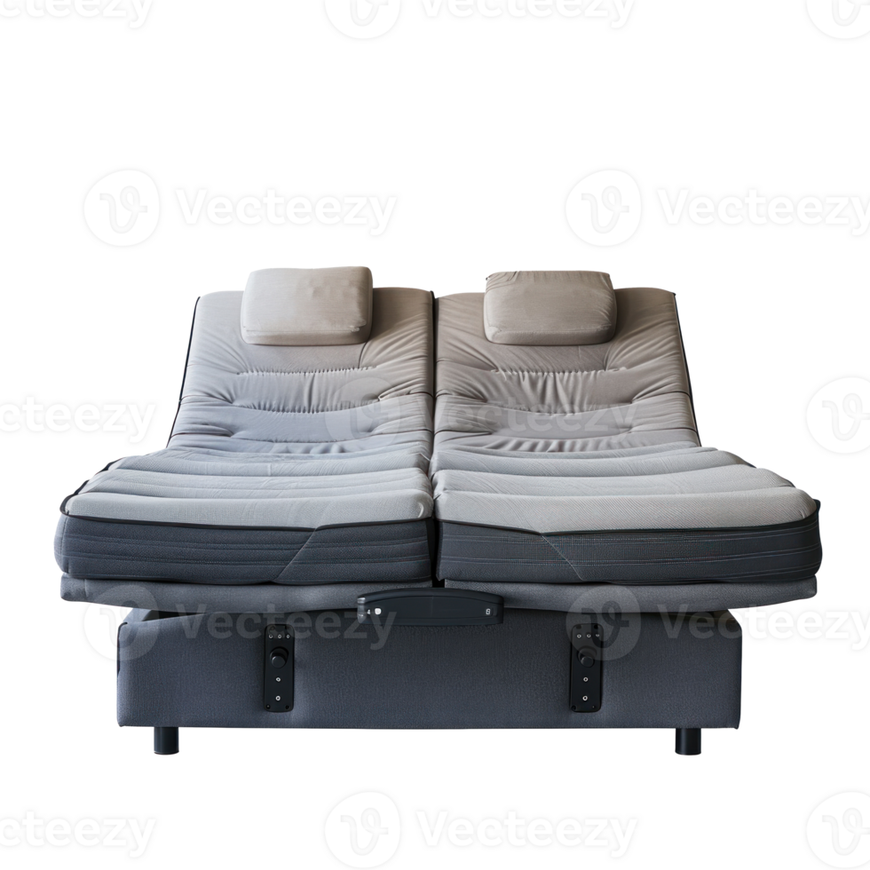 Adjustable Bed front view full length isolate on transparency background png