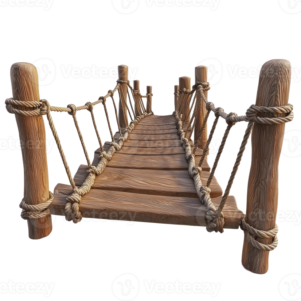 3d Rope Bridges playground isolate on transparency background png