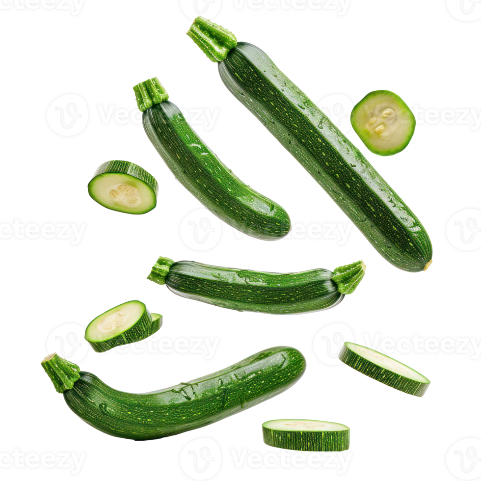 Falling Cucumber isolate on white background png