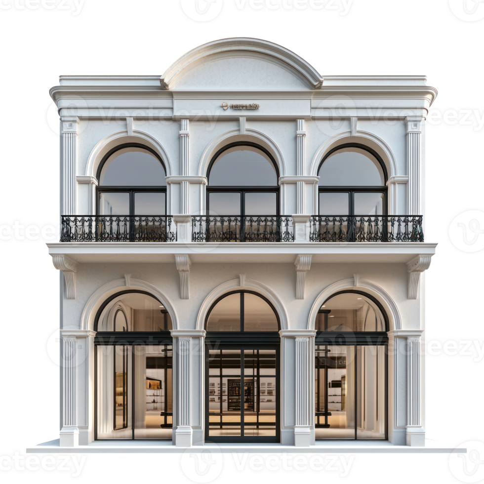 3D Department Store front view isolate on transparency background png