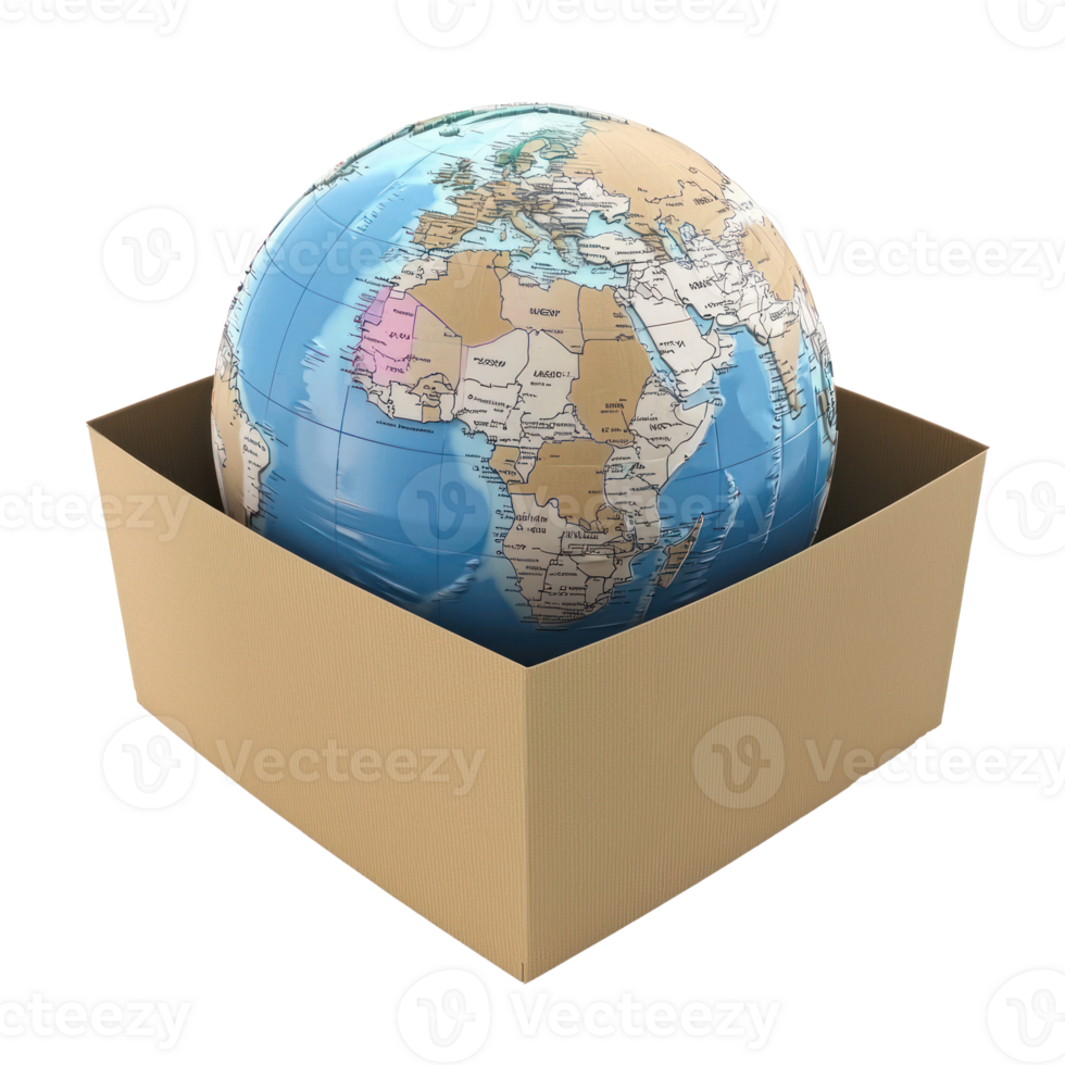 3D Logistic Globe isolate on transparency background png