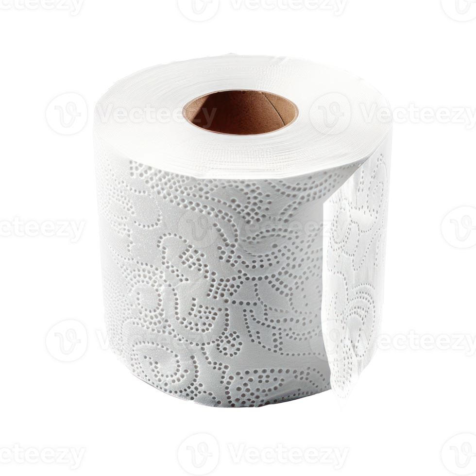 Roll of toilet paper side view isolate on transparency background png