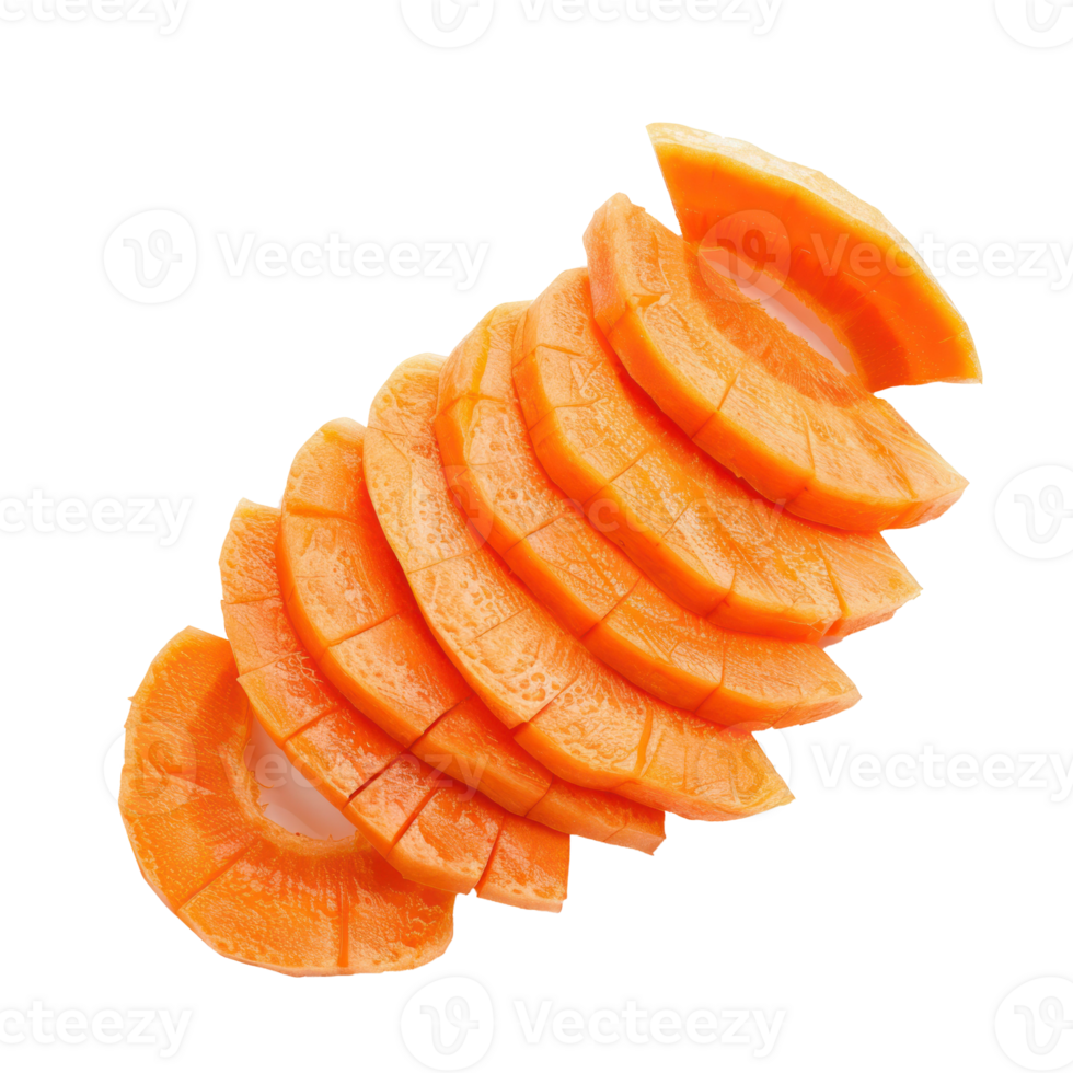 Closeup Slices of carrots isolate on transparency background png