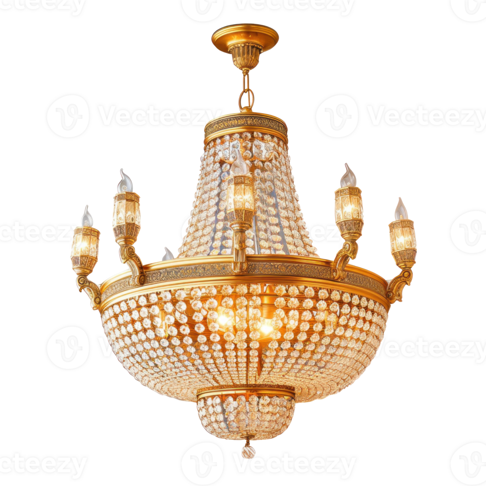 Chandeliers front view full length isolate on transparency background png