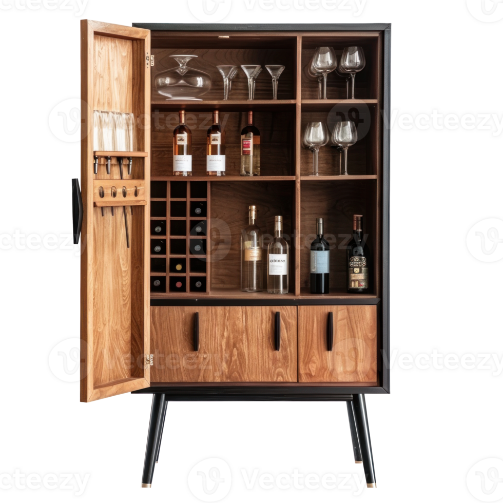 Bar Cabinet front view full length isolate on transparency background png