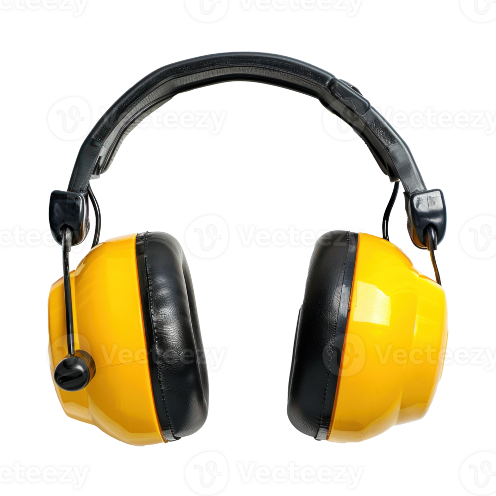 Construction Ear Protection earmuffs top view full length isolate on transparency background png