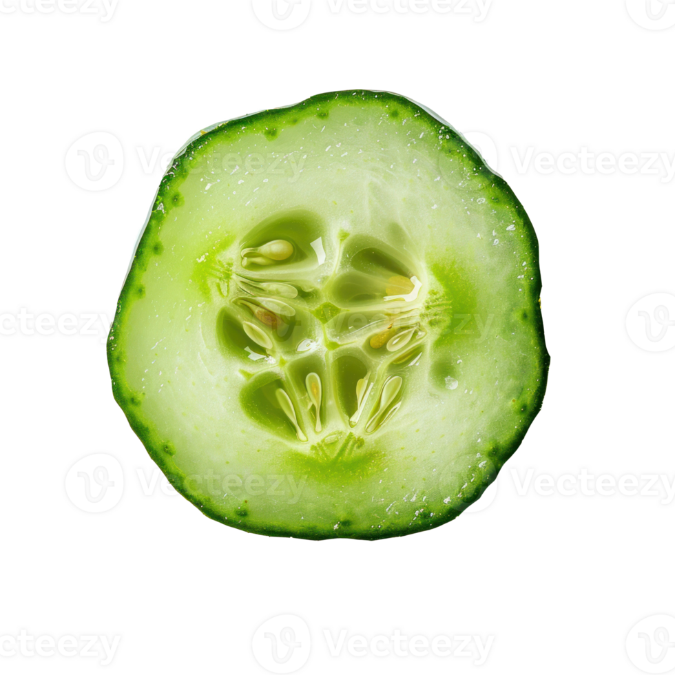 Cucumber portion top view isolate on transparency background png