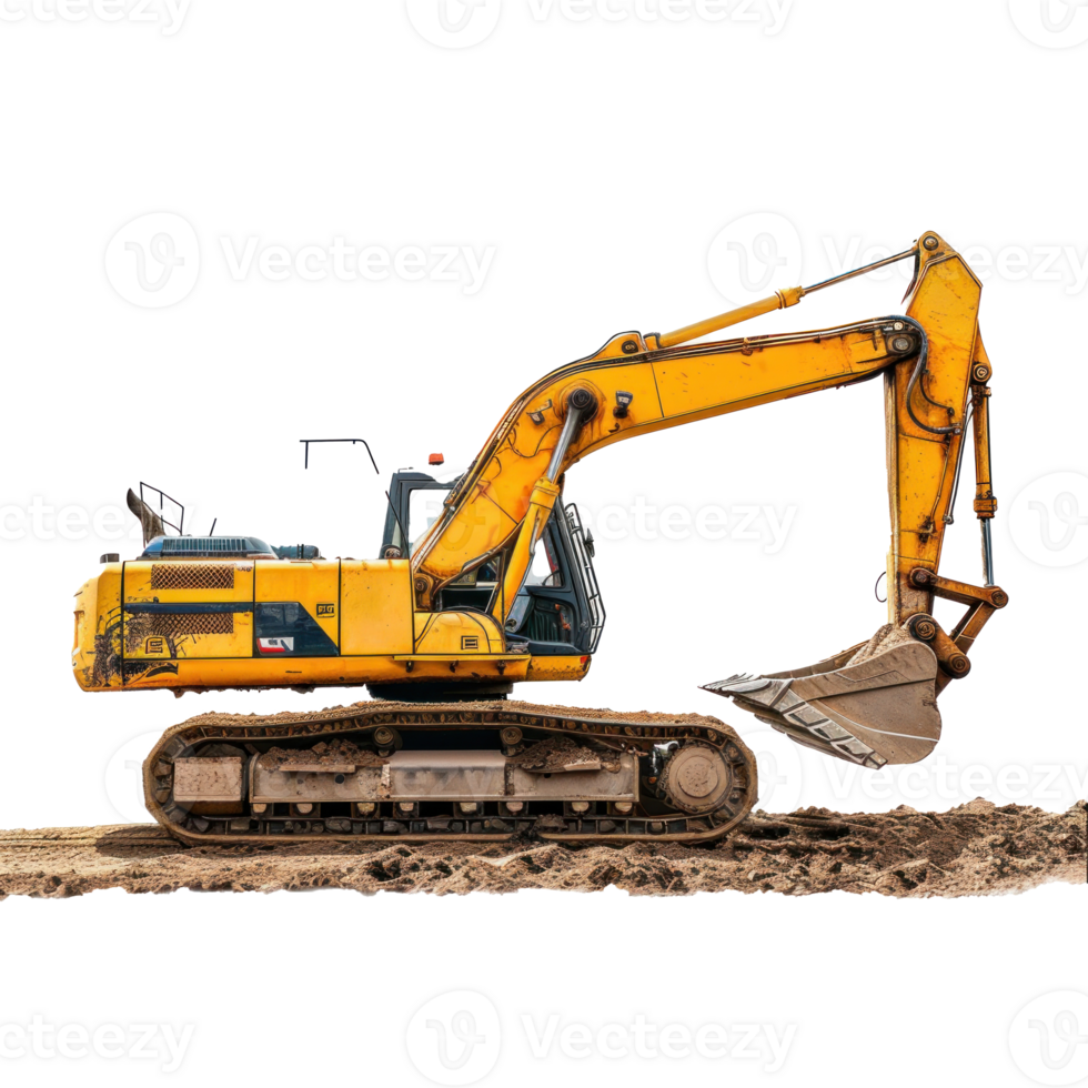 Excavator Truck side view full length isolate on transparency background png