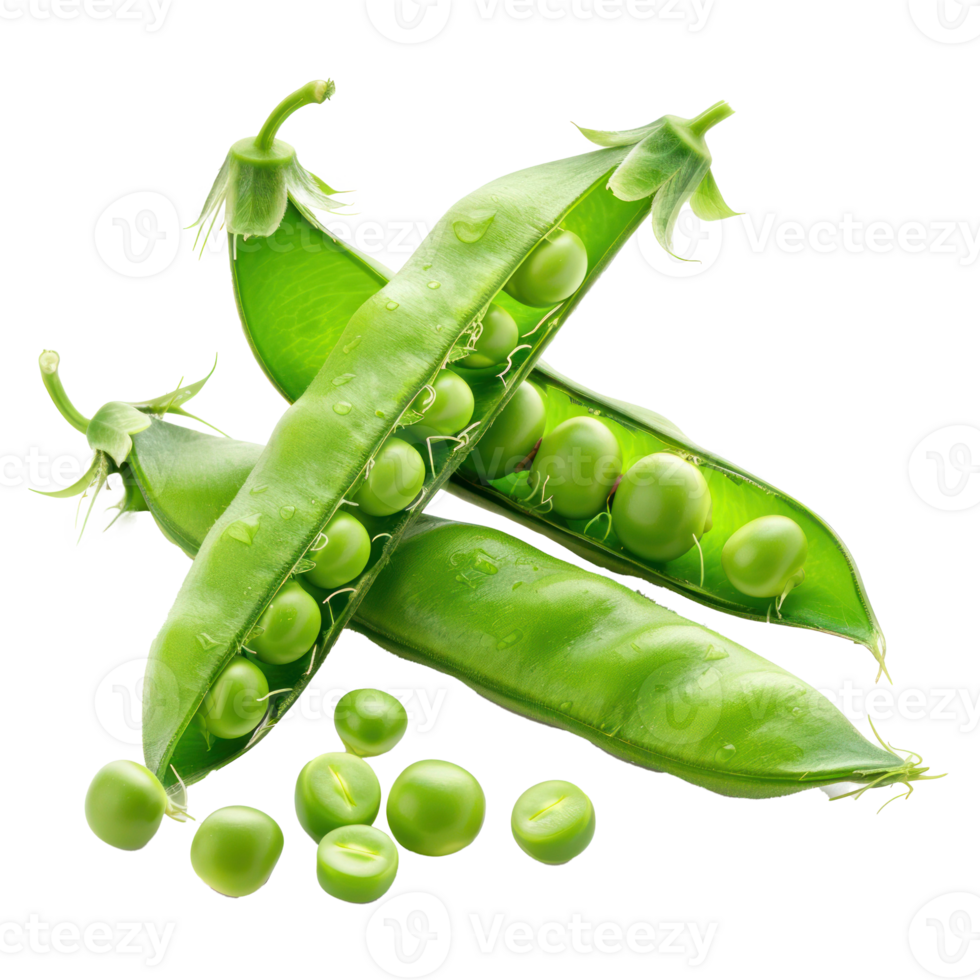 whole and half Peas isolate on transparency background png