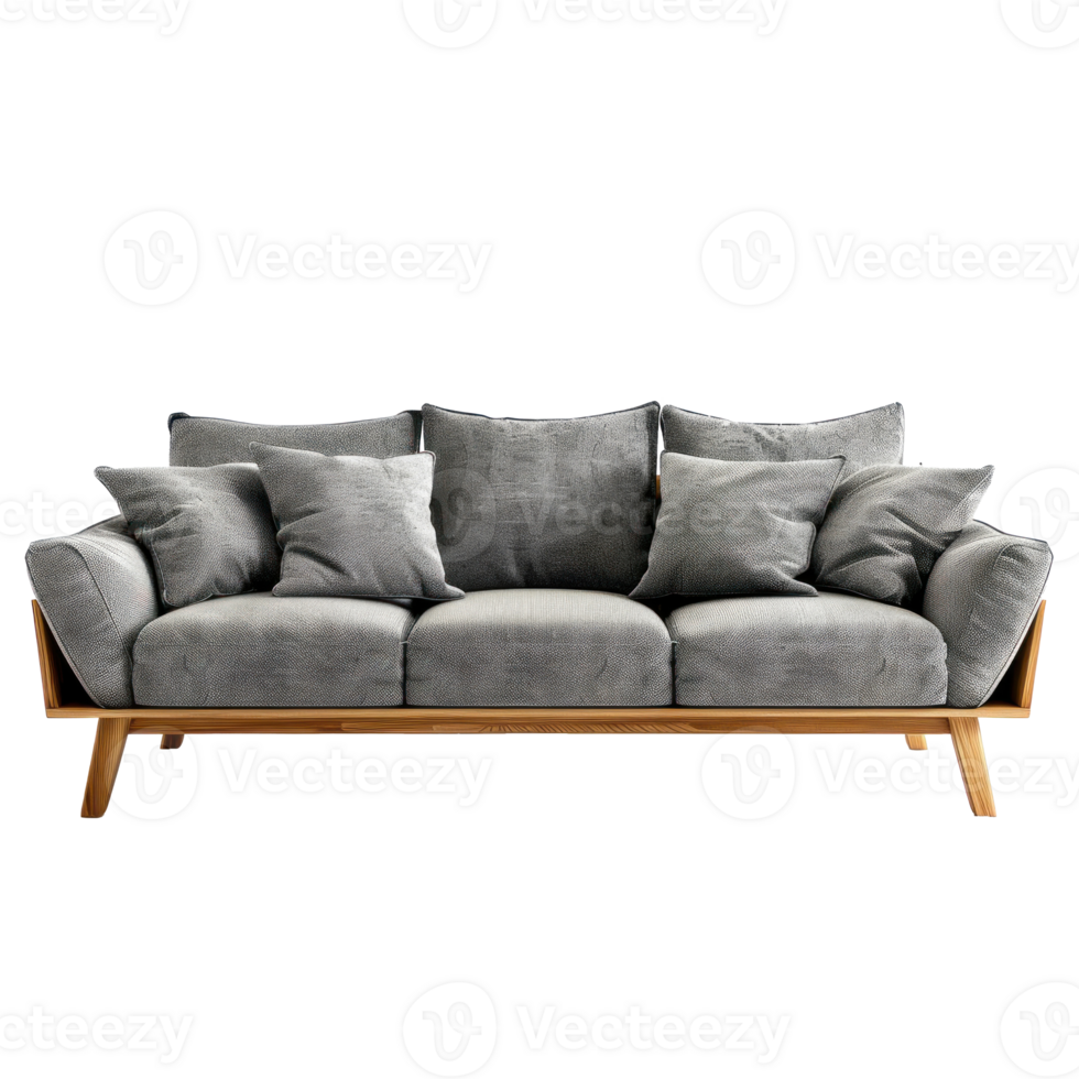 Sofa front view full length isolate on transparency background png