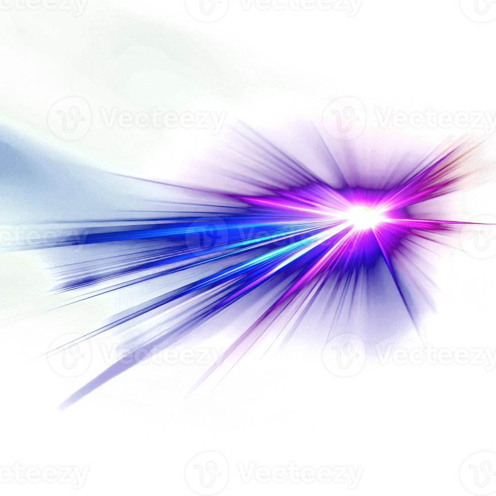 one blue and purple light ray blurred with transparency background png