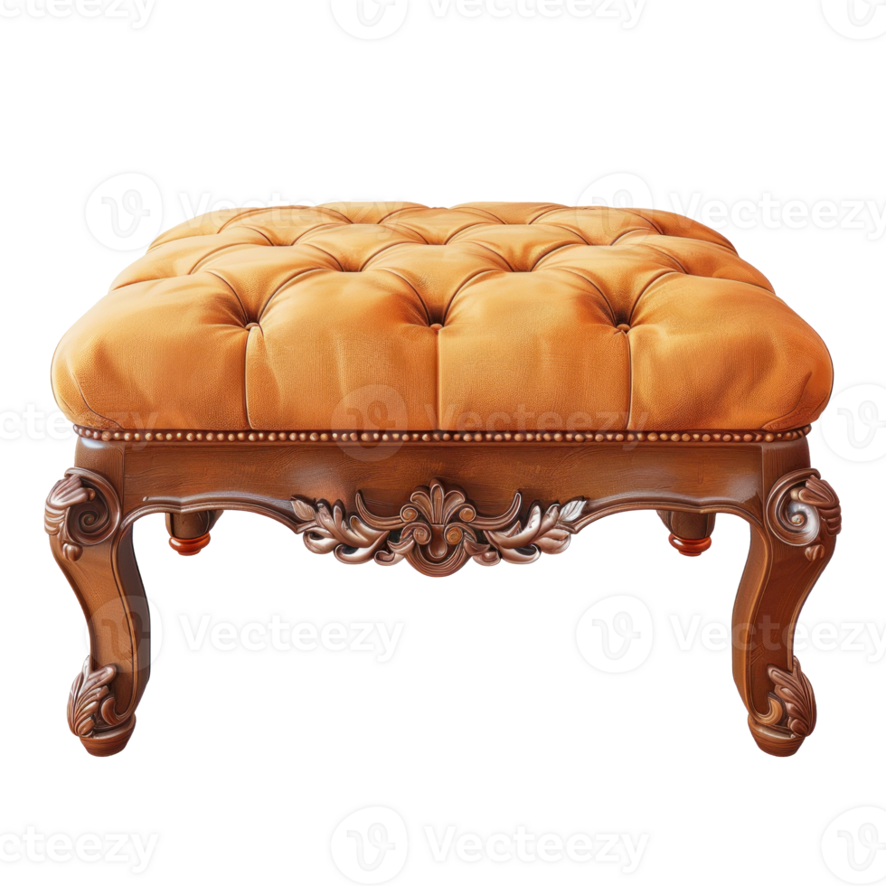 ottoman furniture side view full length isolate on transparency background png