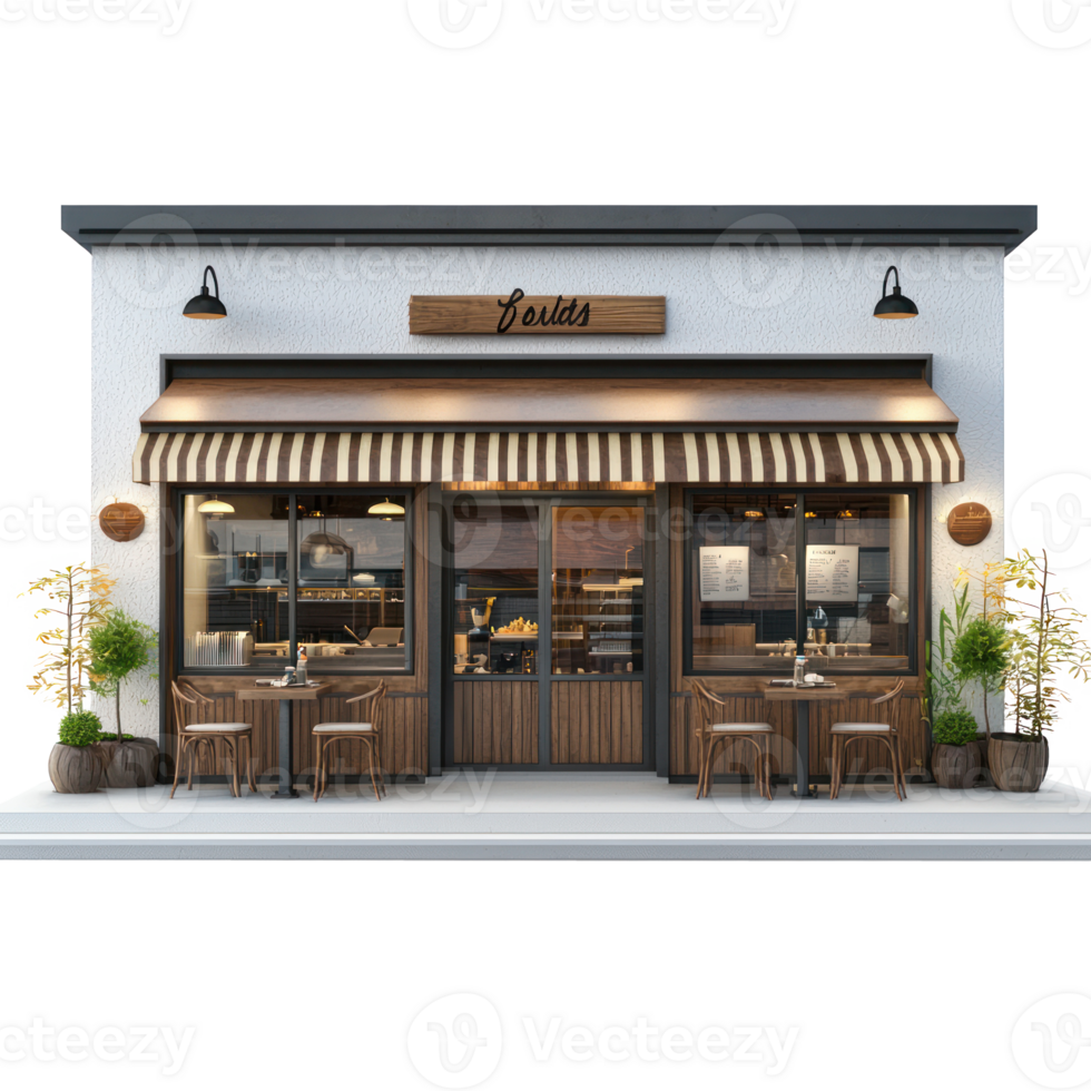 3D Restaurant front view isolate on transparency background png