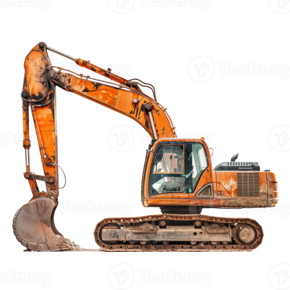 Excavator Truck side view full length isolate on transparency background png