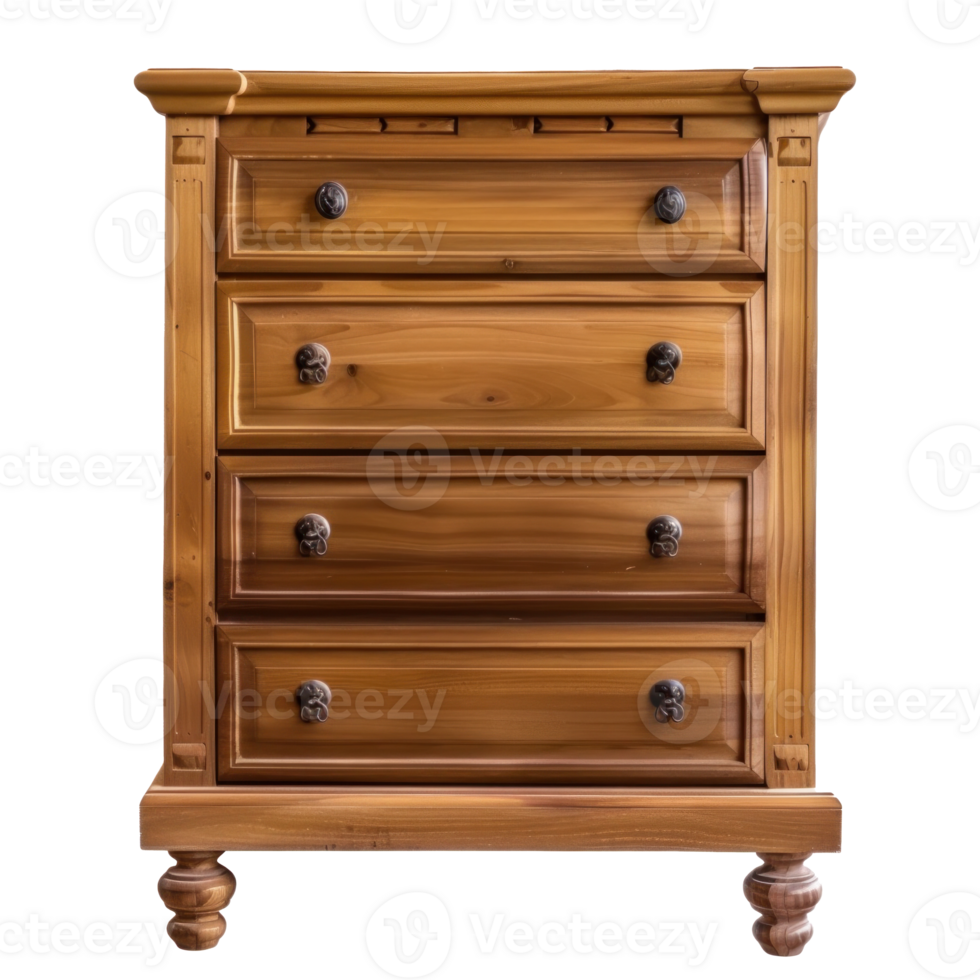 Chest of Drawers front view full length isolate on transparency background png