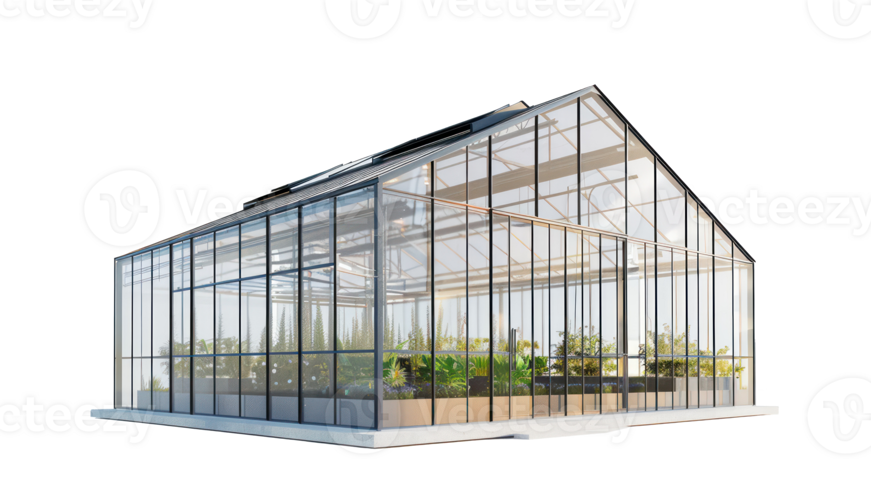 Empty greenhouse, 3d rendering isolate on transparency background png