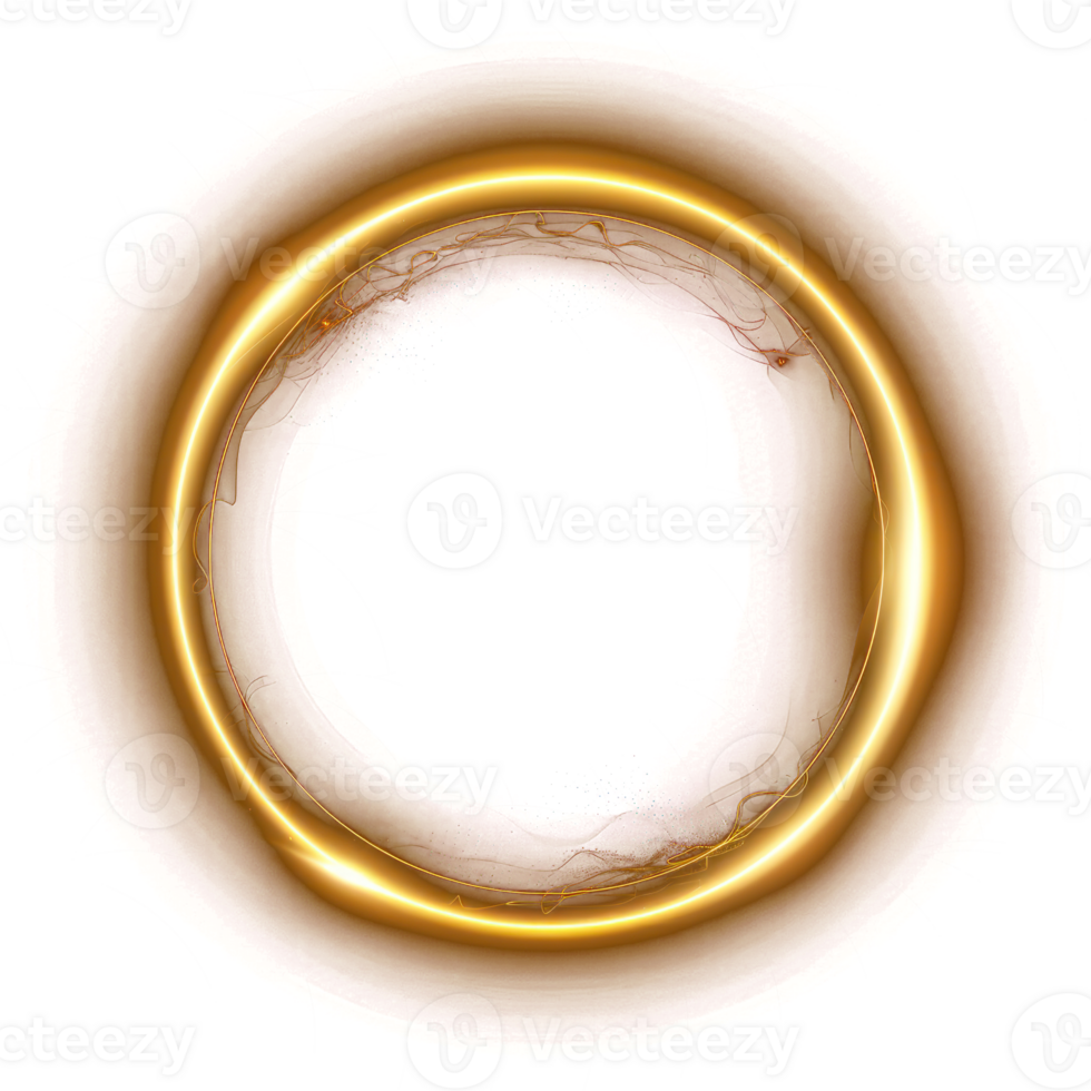 Glowing circle light ring on transparency background png