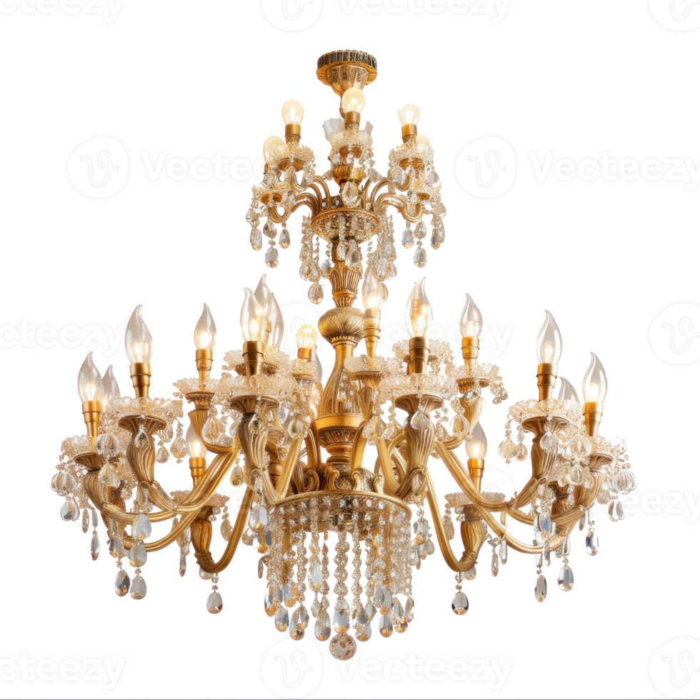 Chandeliers front view full length isolate on transparency background png