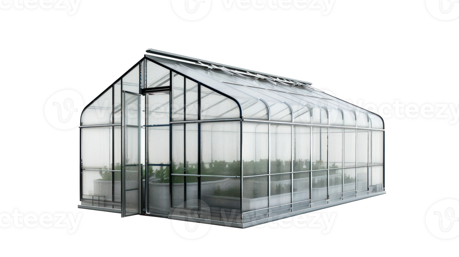 Empty greenhouse, 3d rendering isolate on transparency background png