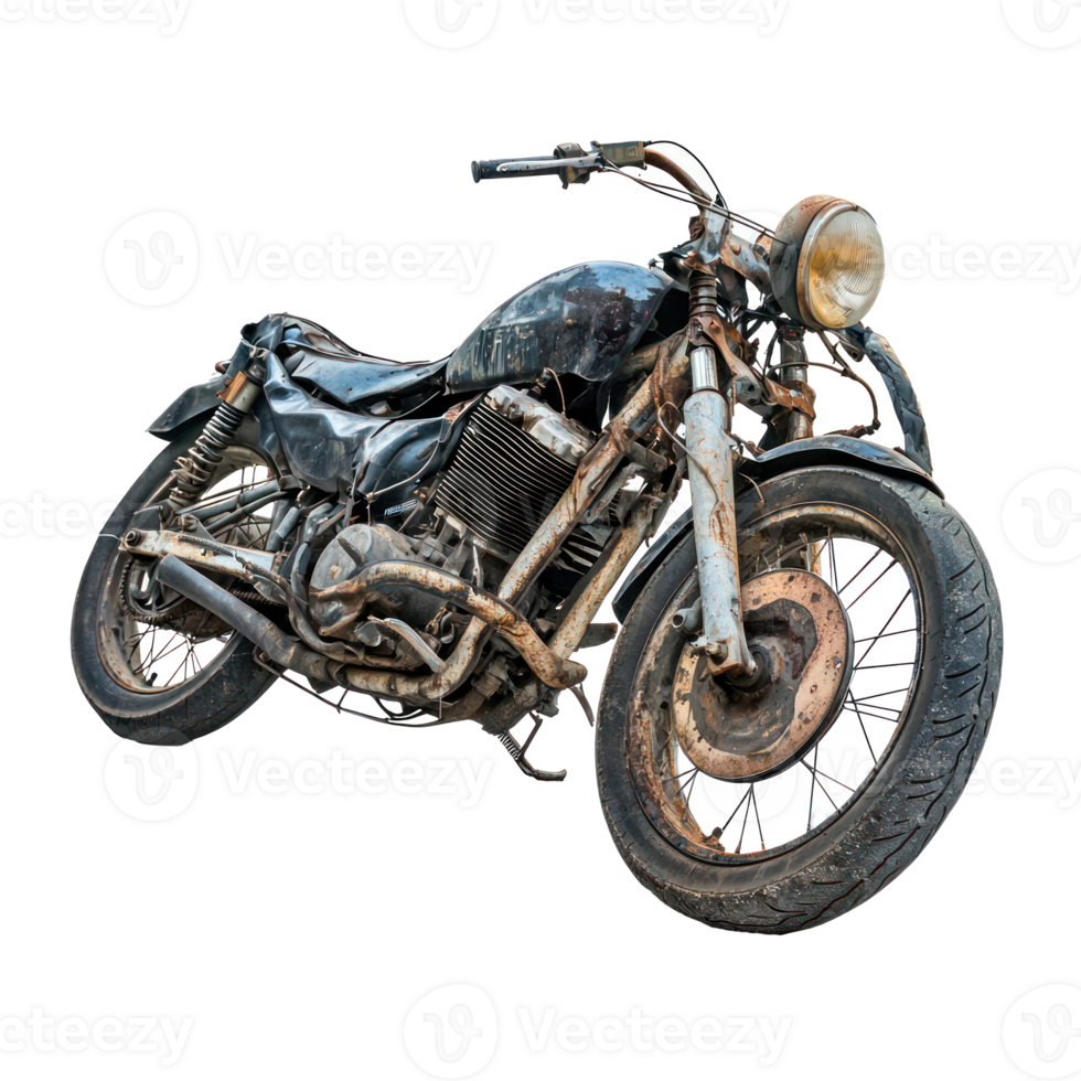 Broken motorbike isolate on transparency background png