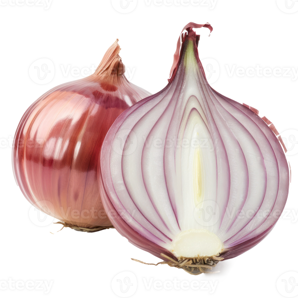 whole and half Onion isolate on transparency background png
