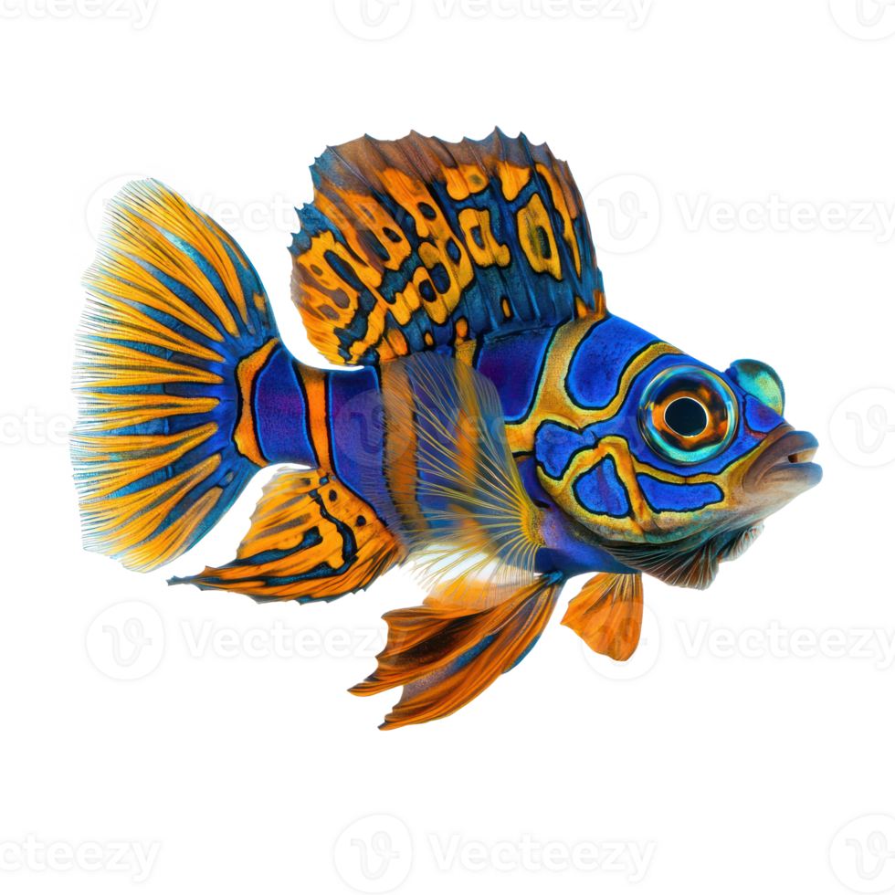 Mandarin fish side view isolate on transparency background png