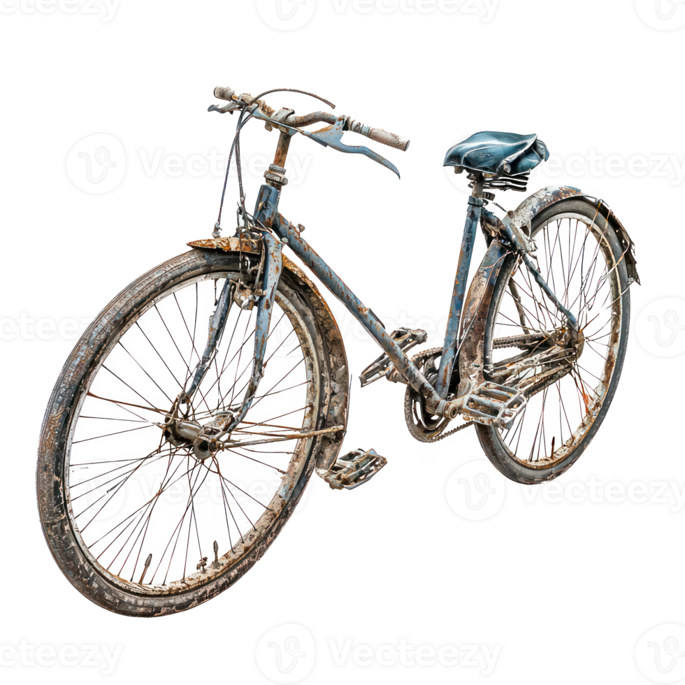 Broken bike front view isolate on transparency background png