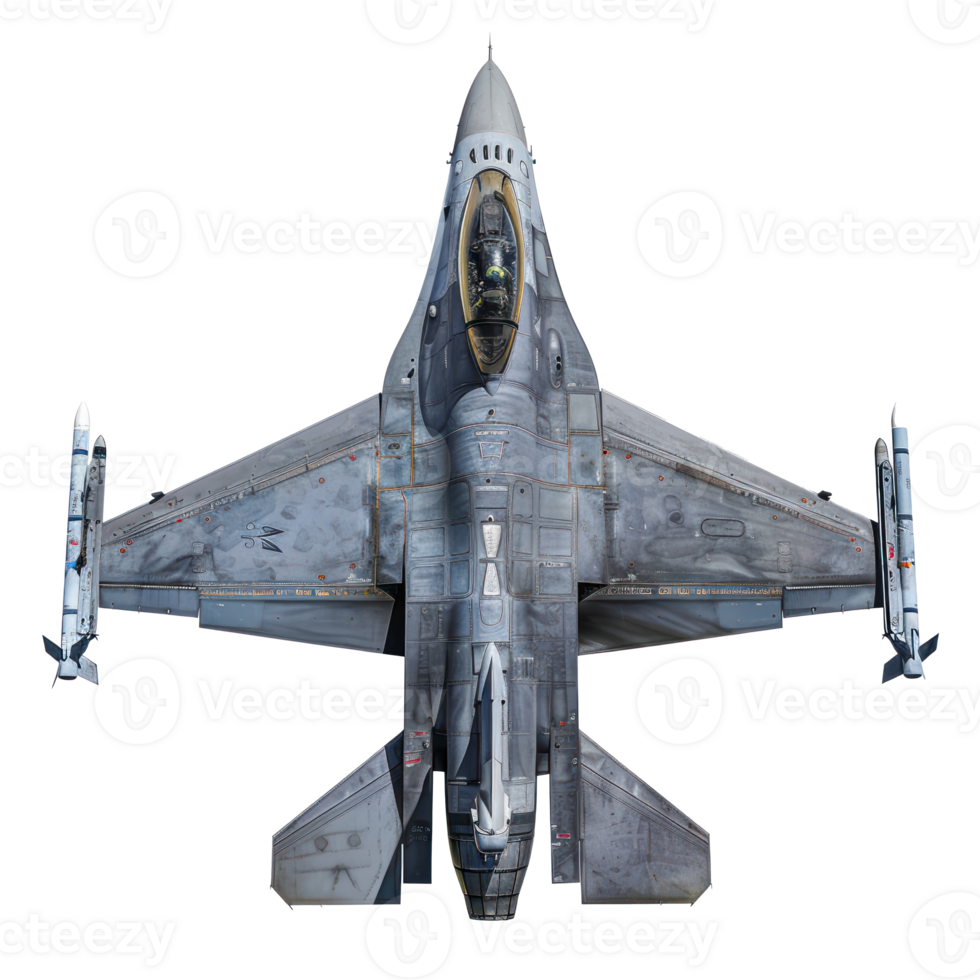 fighter jet top view isolate on transparency background png