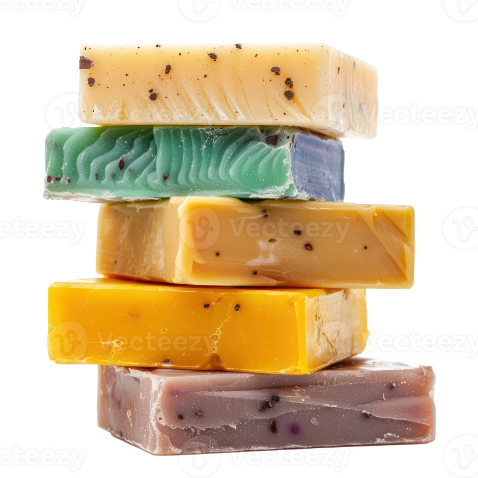 Stack of body wash soap side view isolate on transparency background png