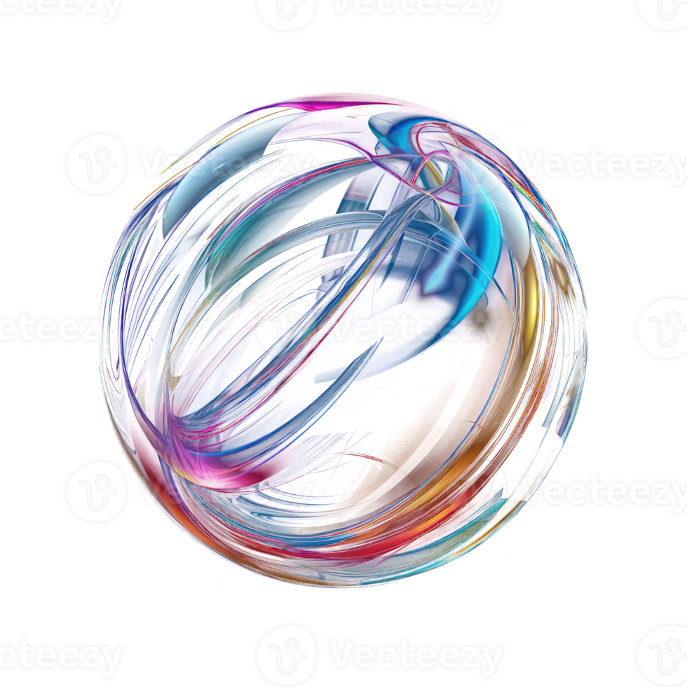 sphere, minimalist, distorted perspectives, transparent, chromatic aberration, transparency background png