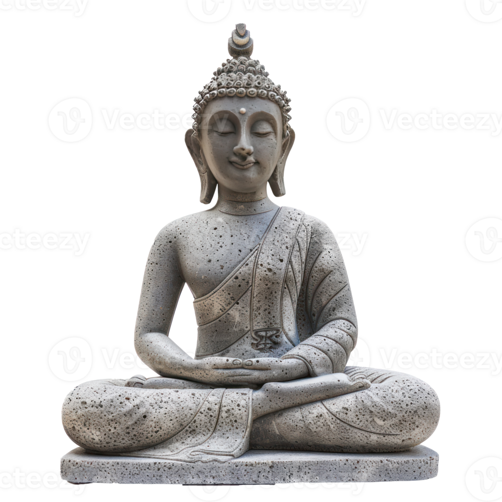 buddha status tillverkad av sten isolera på genomskinlighet bakgrund png