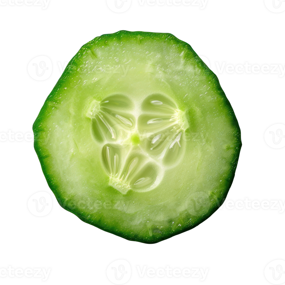 Cucumber portion top view isolate on transparency background png