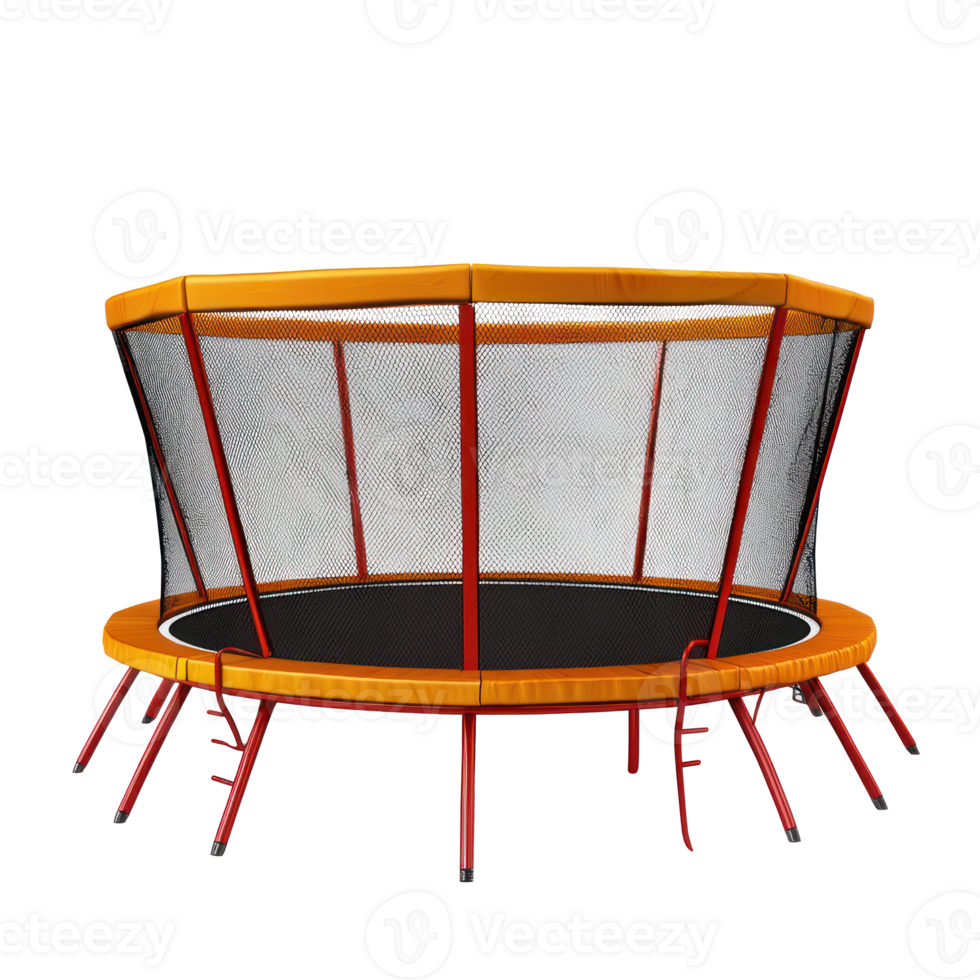 3d Trampolines playground front view isolate on transparency background png