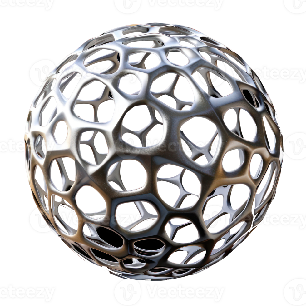 Sphere shape like a cell, 3D rendering on transparency background png