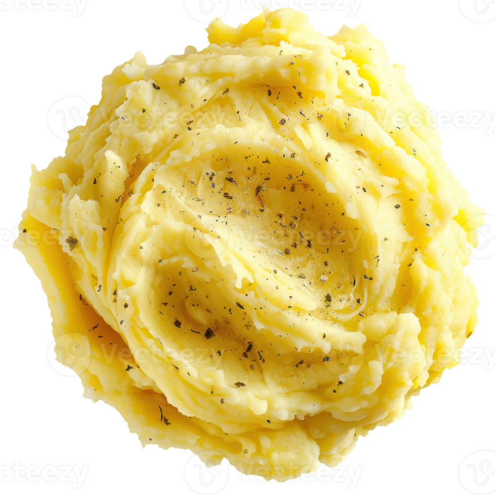 Mashed potato top view isolate on transparency background png