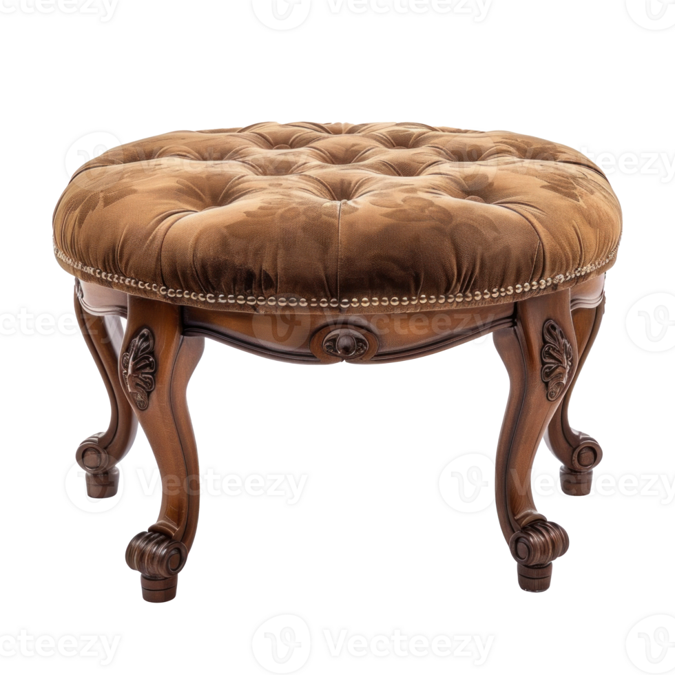 ottoman furniture front view full length isolate on transparency background png