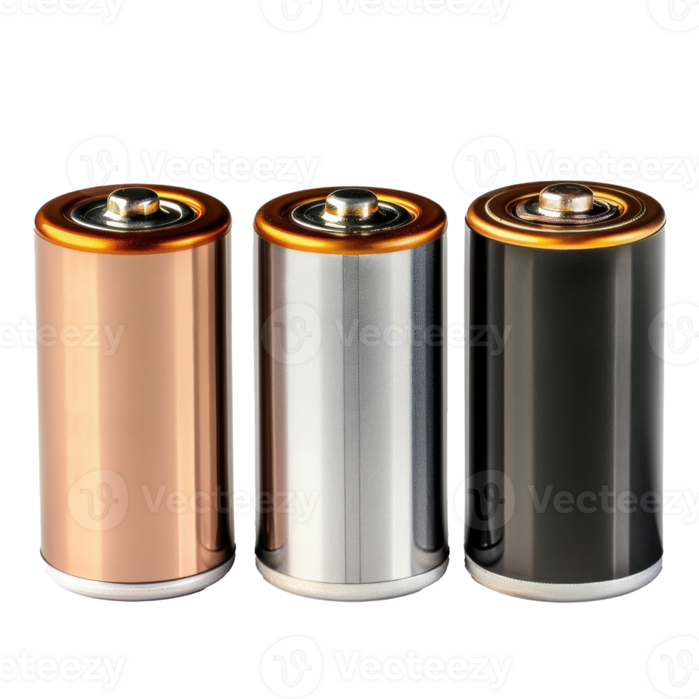 Batteries front view full length isolate on transparency background png