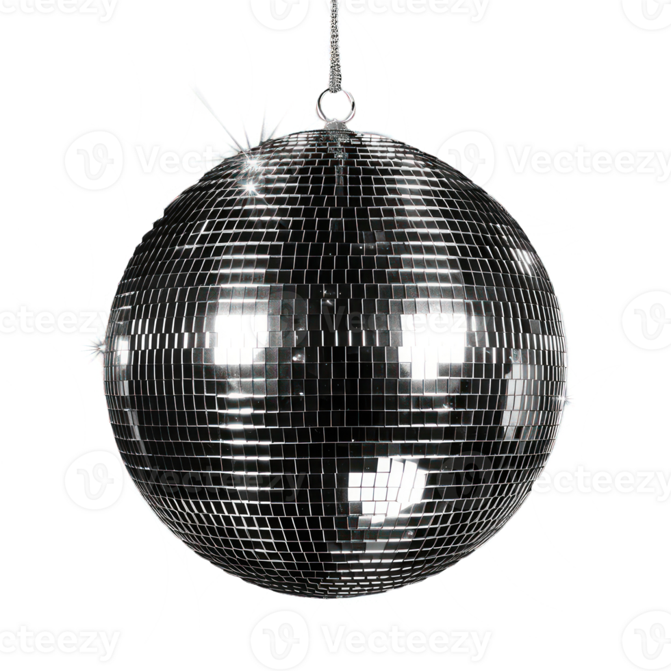 Shining disco ball on transparency background png