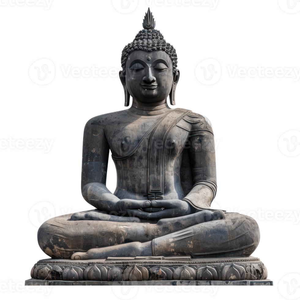 Buddha status front view isolate on transparency background png